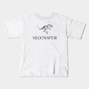 Velociraptor -  Late Jurassic Fossil (Archaeology, Paleontology) Kids T-Shirt